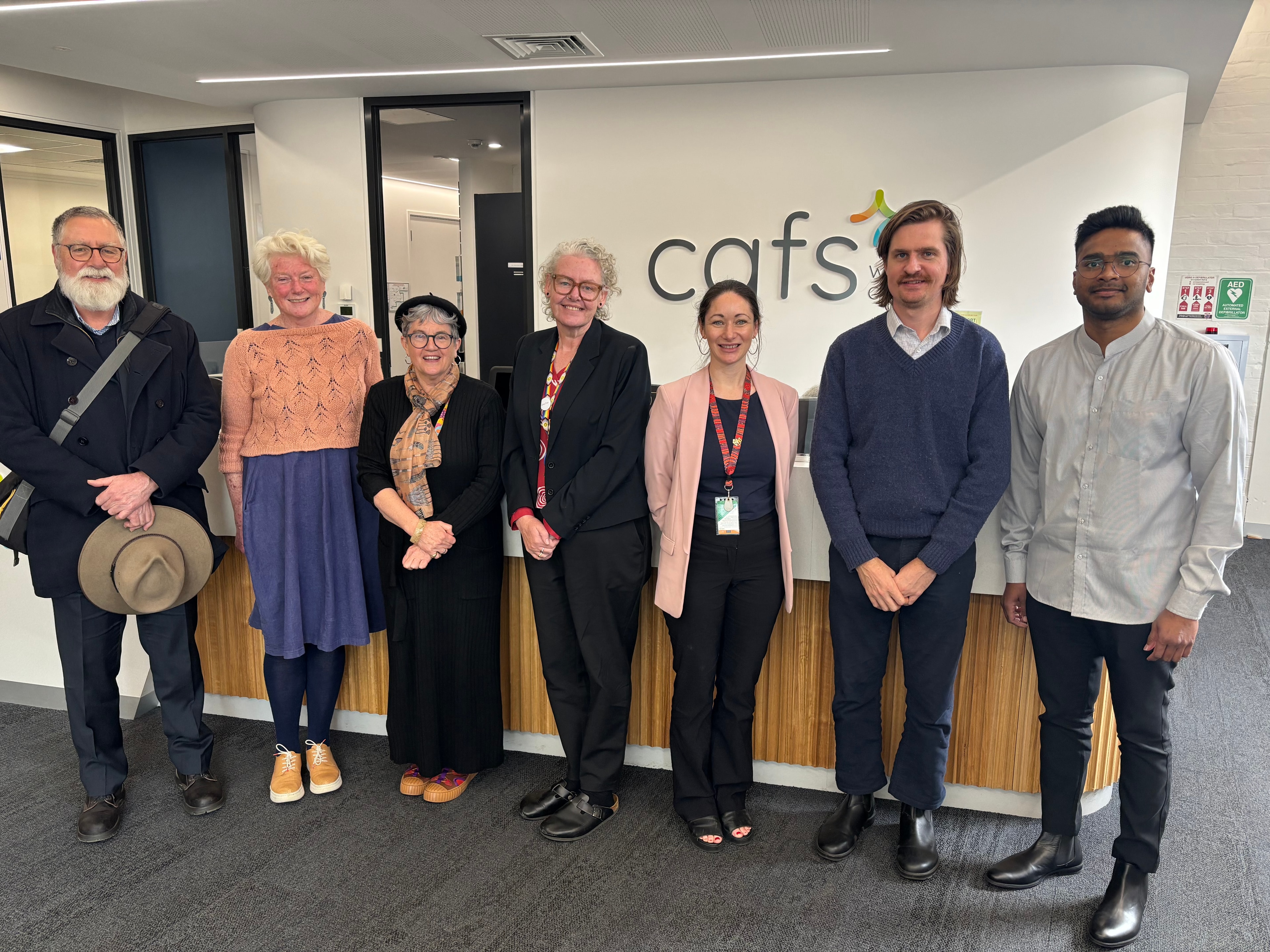 Photo of Cafs Ballarat team and Dr Heather Holst, Commissioner for Residential Tenancies and Consumer Affairs Victoria team