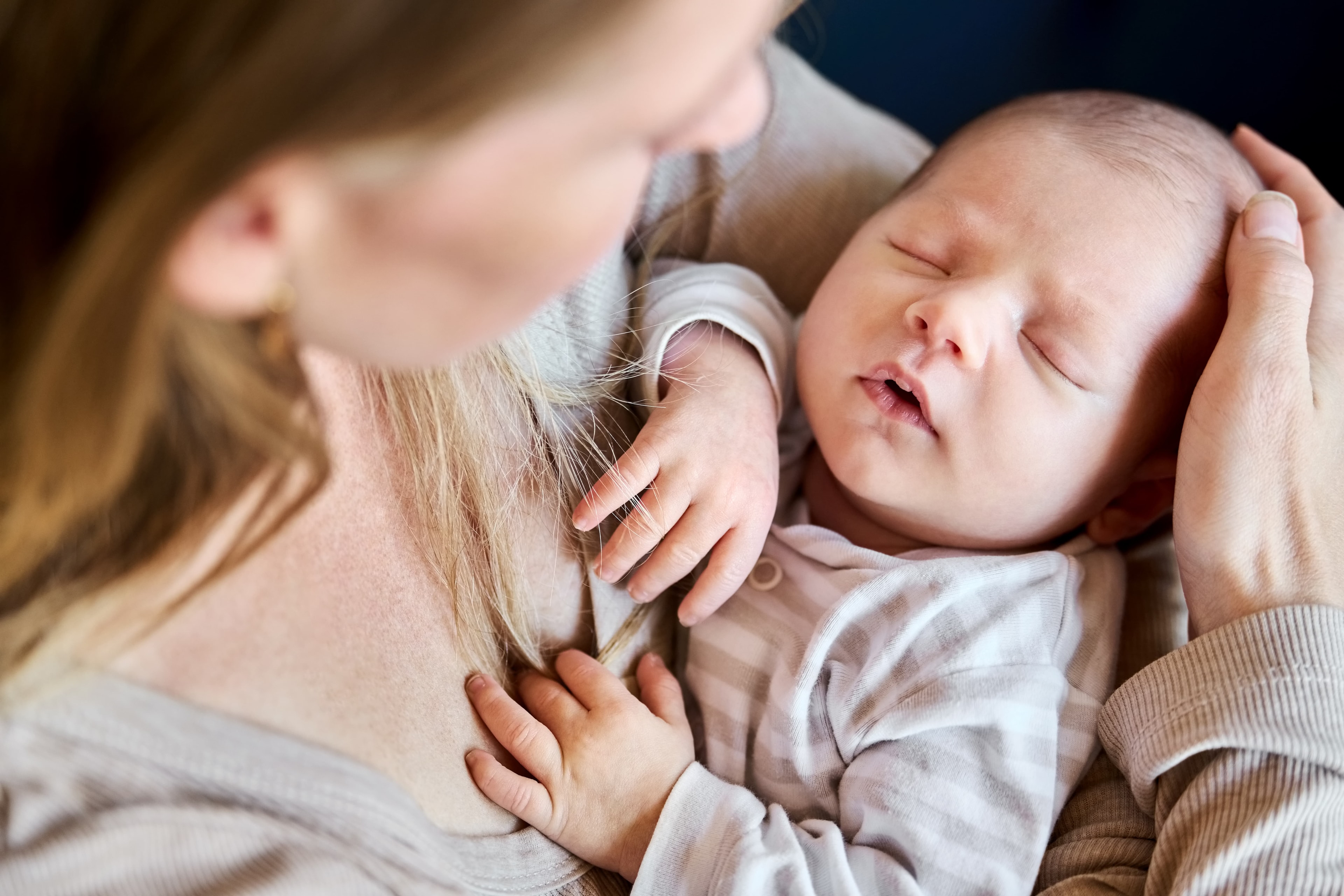 Mother holding baby