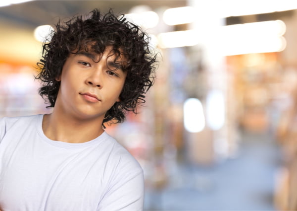 Teenager with curly hair - youth support